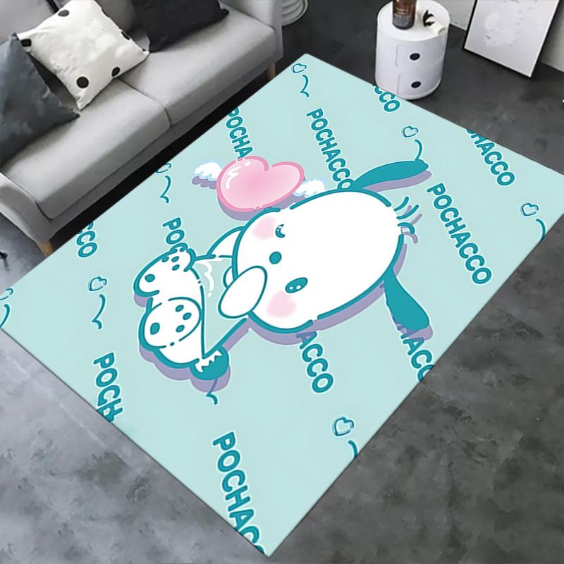 Office Rug Pochacco, Cute Anti-Slip Rug, Machine Washable for Living Room, Bedroom, Office, Multiple Sizes, Bedroom Mat, Decorative Mat, Durable Mat,