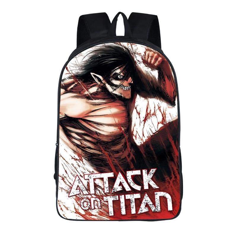 Stylish Anime Attack On Titan Zipper Backpack With Large Capacity For Students And Fans