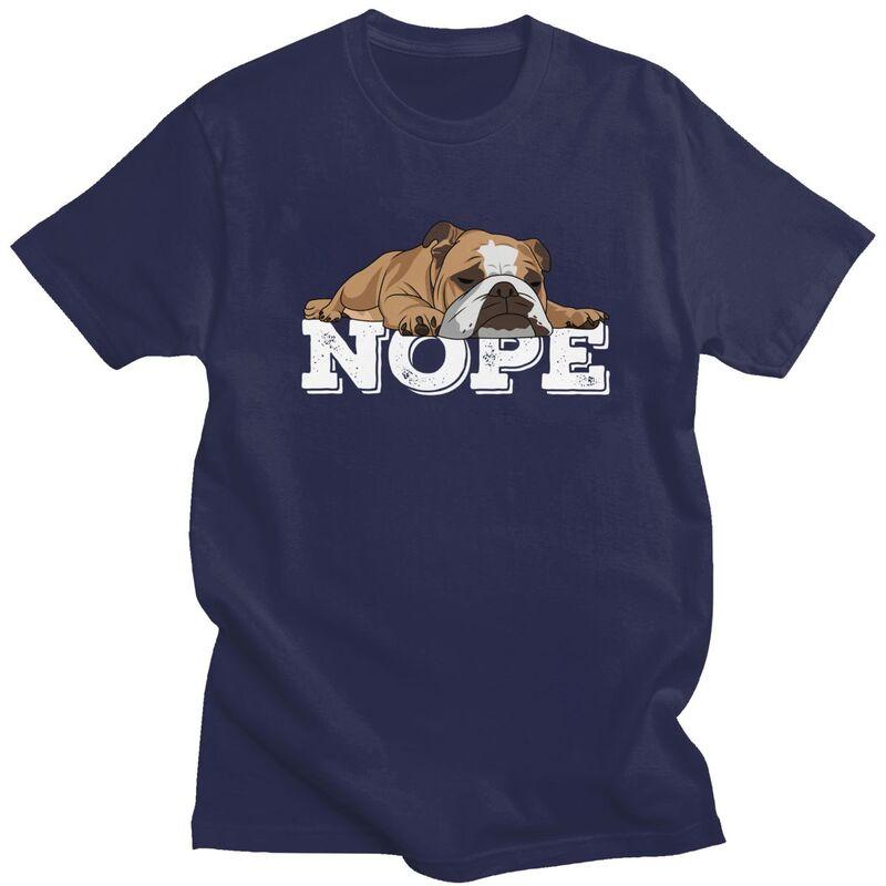Custom French Bulldog Says Nope T Shirt Men Short Sleeve Pure Cotton Tshirt Casual Funny Animal Dog Tees Fashion Tshirt