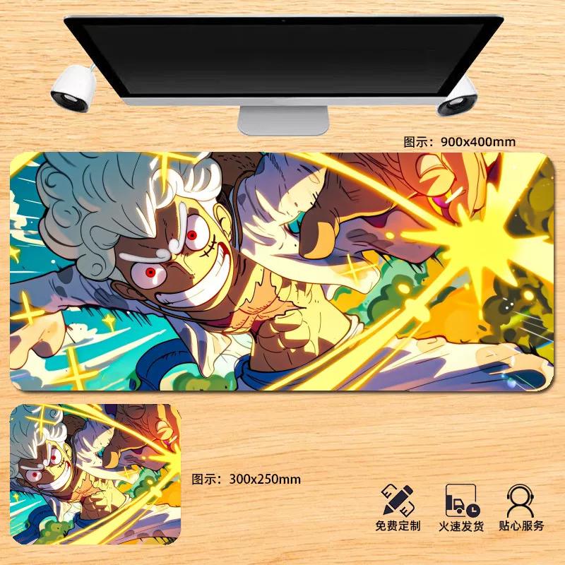 Japanese Anime ONE PIECE Leather Mouse Pad Oversized Boys Animation E-sports Game Keyboard Pad Monkey D. Luffy Computer Desk Pad Non-slip Mouse Pad