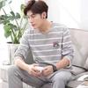 Pajamas Men Long Sleeve Suits New Men's Youth Spring Autumn Winter Thin Imitation Cotton Loose Boys Home Wear Daily Comfort Set