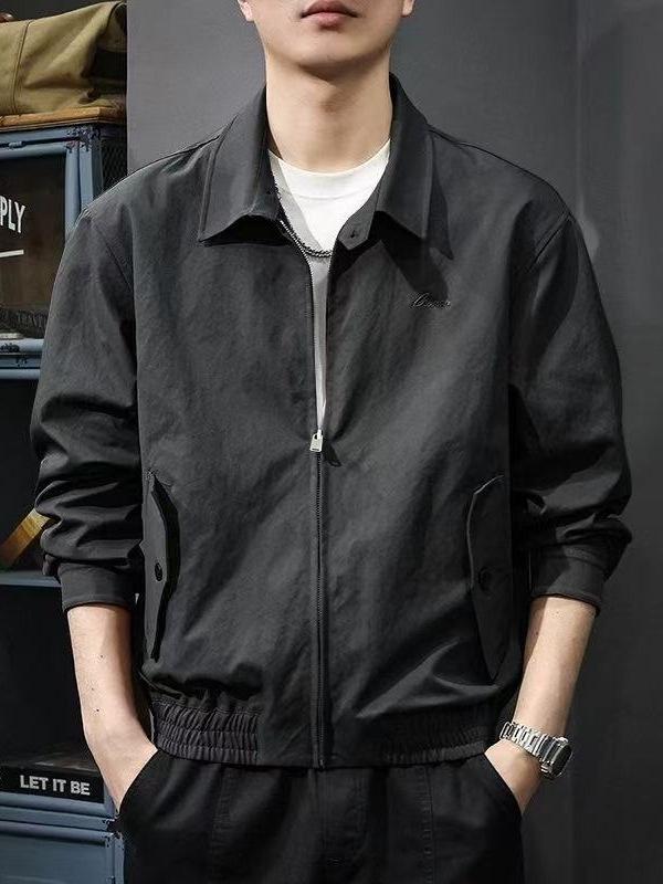 Heren Lente Retro Harrington Jas - Trendy, Losse Pasvorm, Kraag Werkkleding Stijl