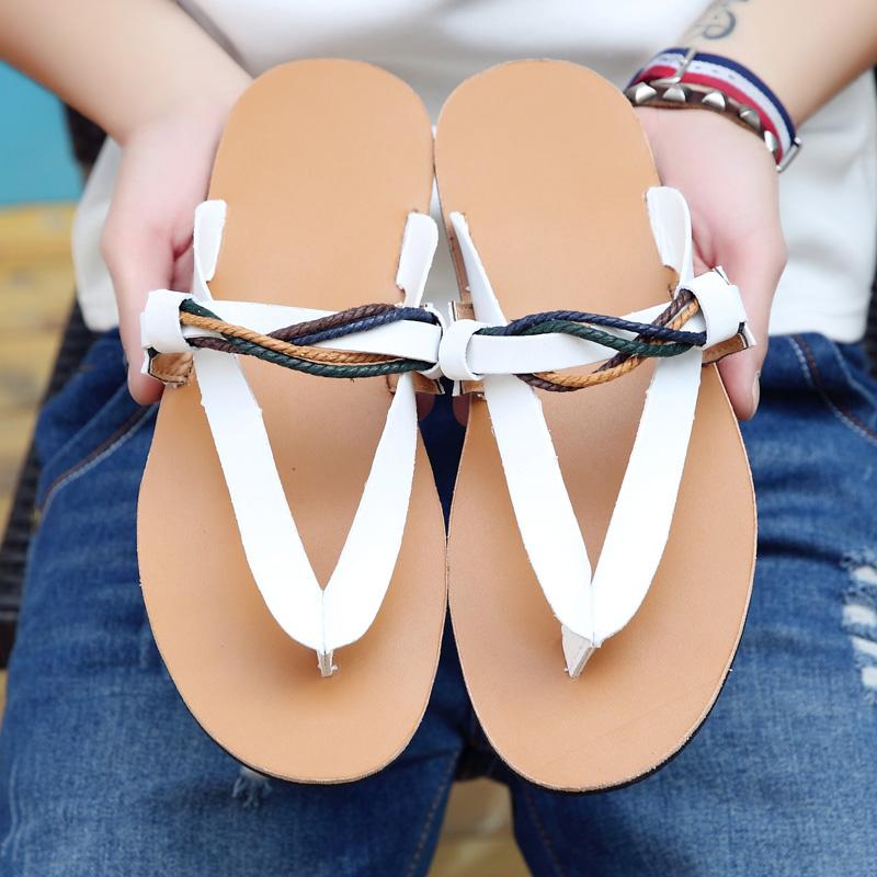 

МодаРоскошный Бренд Мода Мужские Шлепанцы 2024 Новое Поступление Тапочки Мужские Мягкие Нескользящие Кожа Повседневные Пляжные Летние Туфли Мужские Сандалии 44 белый