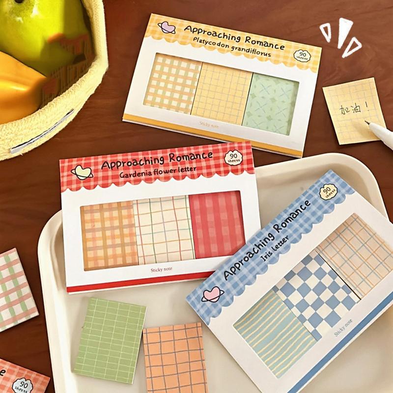 New New Plaid Combination Note Romance Series Hand Account Decoration Basic Material Paper Note Paper Stationery Stationery