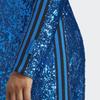 Adidas Originals Blue Version Series Sequin Trim Irregular Hem High Neck Long Sleeve Dress Women Dresses HR3414