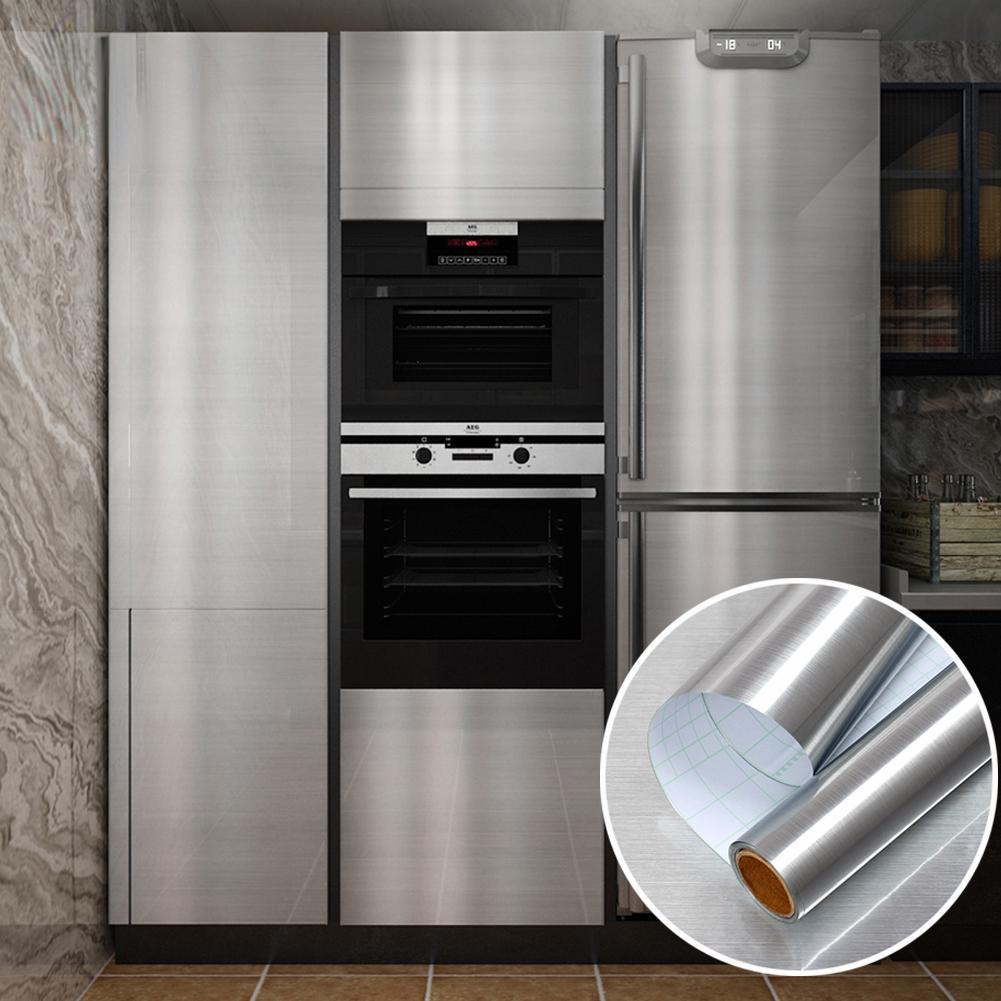 Tapet Stil Metalic Decorativ Peel and Stick Film Argintiu/Auriu Periat Hârtie de Contact PVC Impermeabil Decal DIY pentru Aparate Electrocasnice