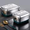 Stainless Steel Lunch Box Double Layer Bentos Box with Compartments Leak Proof Food Container for Adults and Kids