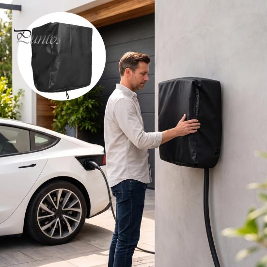 Protective Cover for Home Charging Pile Car Station Dust Cover, Universal Waterproof Oxford Cloth Ev Shield, Drawstring Design Wall-mounted