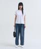Yuseuteule Waist Embroidered Short Sleeve T-Shirt (White)