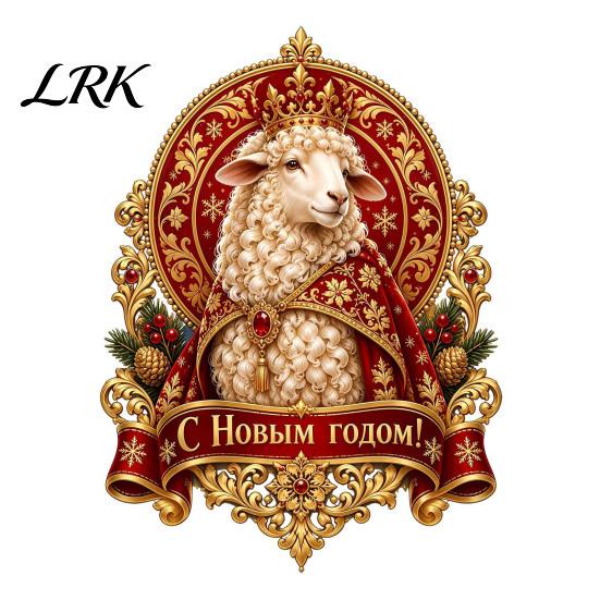 Easy Apply Static Window Decals 2027 Year of The Sheep Glass Sticker, Russian New Reusable Holiday Adhesives Cling, Decorative Zodiac Decal
