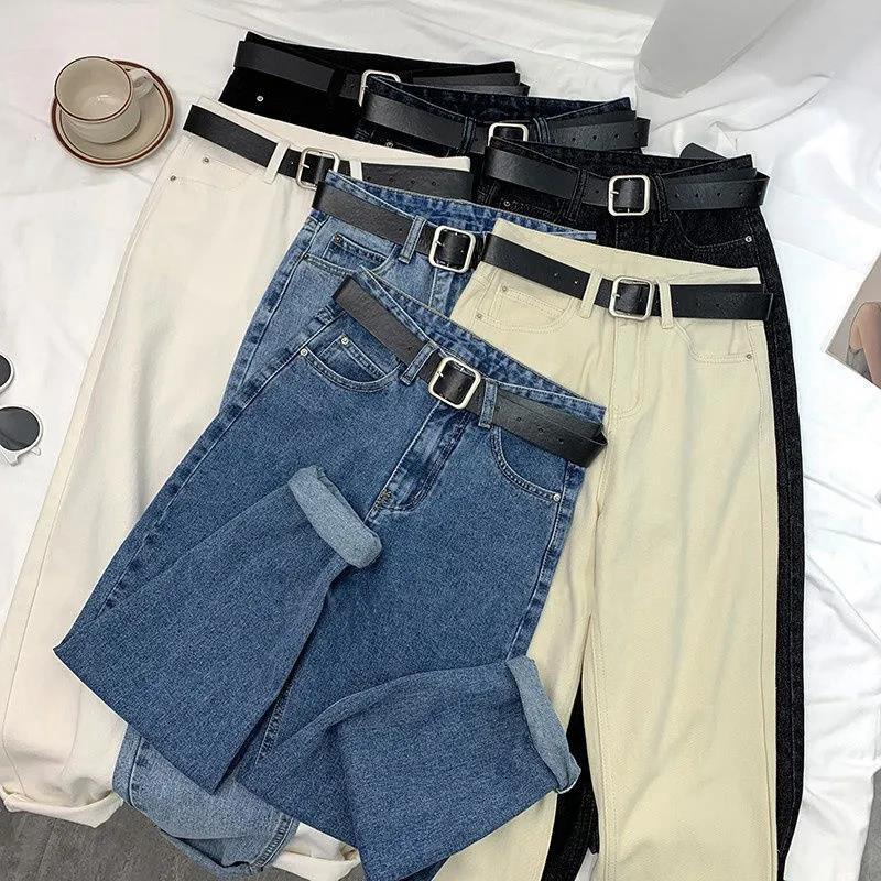 Women's Plush High-Waist Harem Jeans - Slim, Thick, Warm, Carrot Pants, Small Size, Nine-Point Length