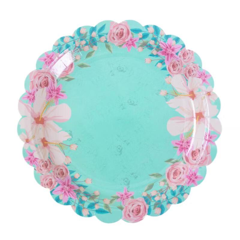 OIMG Floral Tea Party Paper Plates