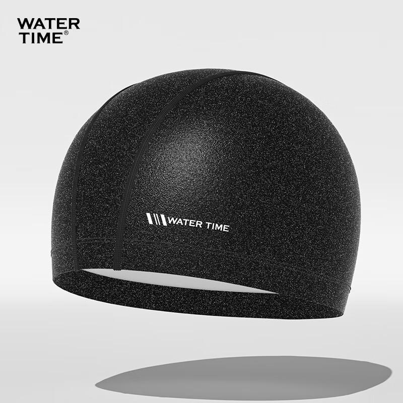 WATERTIME Silicone Swimming Cap, for Long Hair, Star Black