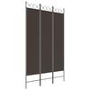 3 panel Room Divider Brown 120x200 cm Fabric