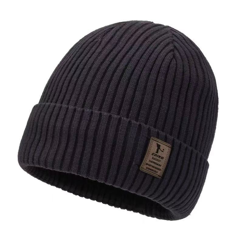 Hat winter cold-proof knitted hat fleece thickened warm men's wool hat cotton hat winter riding windproof cold hat