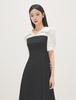 ROEM Open Collar Woven Matching Long Dress Rmowg24R12