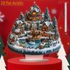 2D Flat Acrylic Christmas Village Decorations, Christmas Table Decorations, Study And Bedroom Holiday Decorations