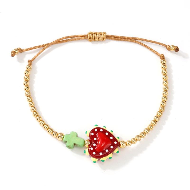 Women Bohemian Beaded Bracelet Colorful Heart & Star Charms Adjustable Chain Perfect For Daily Wear Vacation And Holiday Gift