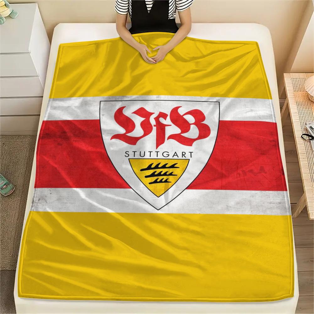 1 Stuk Stuttgart Voetbalclub Print Flanellen Deken Hoge Kwaliteit Warm Comfortabel Deksel voor Alle Seizoenen Perfect voor Cadeaus Woondecoratie
