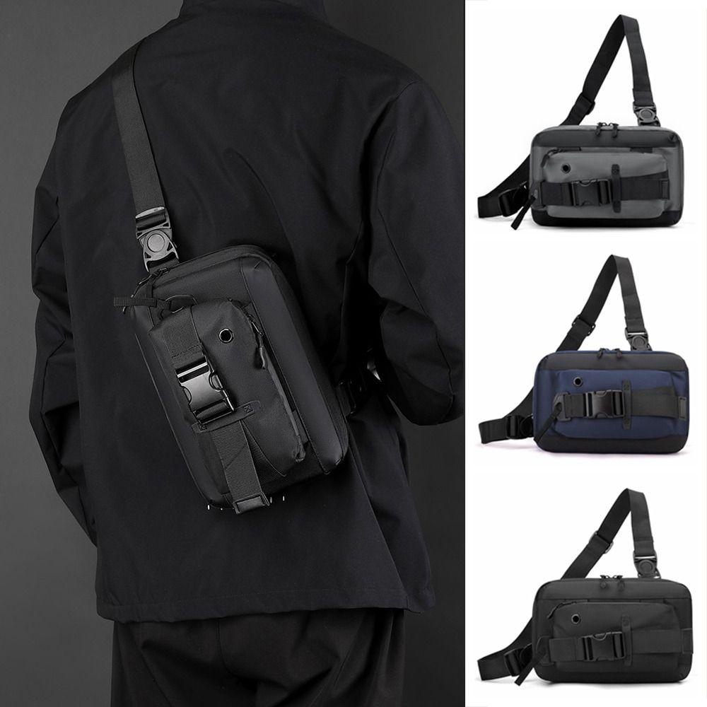 

Hiking Nylon Crossbody Bag Cycling Outdoor Sports Bag Durable Men Chest Bag Pouch синий