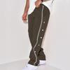 Men's Loose Fit Straight Button Athletic Pants Solid Color Long Pants Casual Pants