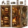 CRESYMME Miniature Dollhouse Book Nook Kit Wooden DIY 3D Craft Hobby