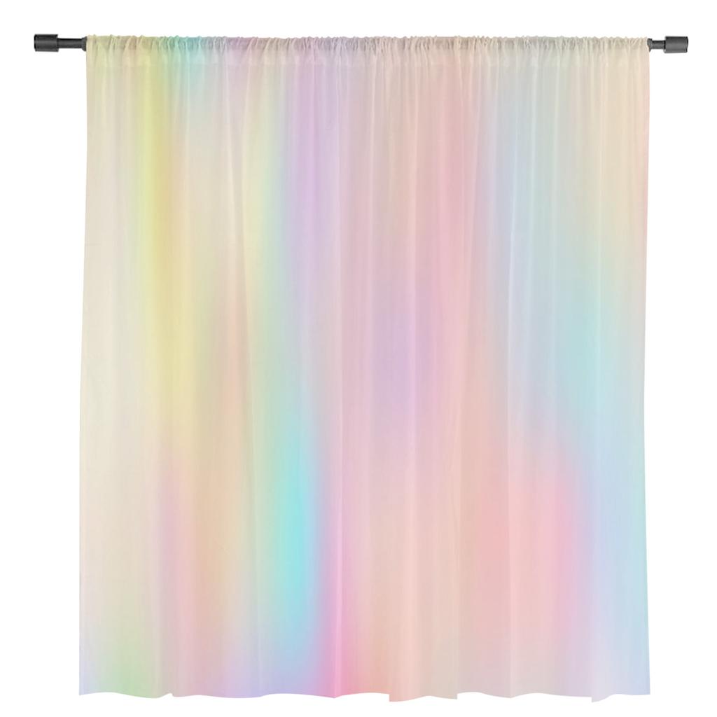 Transparente Chiffon-Vorhänge in Regenbogen-Rosa-Morgenglanz für Wohnzimmer, Schlafzimmer, Heimdekoration, Fenster, Voiles, Tüll-Vorhang
