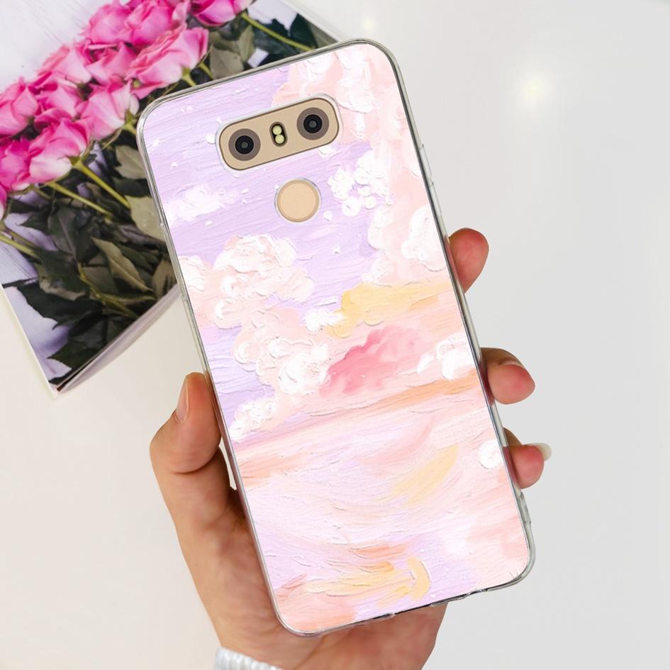 For LG G6 Plus Case LGM-G600K Phone Cases Popular Flower Soft Silicone Clear Protective Shell For LG G6 G 6 LG6 LGG6+ Back Cover