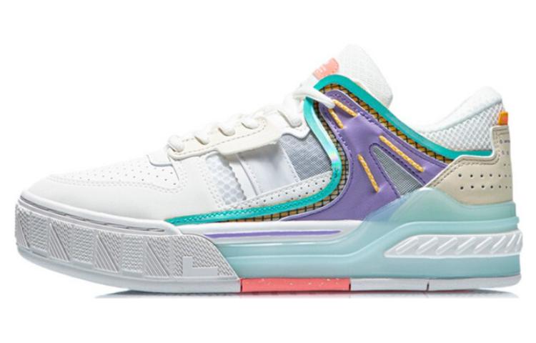 Li Ning Morning Glow Skateboard Shoes Women s Low Top Snow/Light Lotus Purple AGCR192-3 36