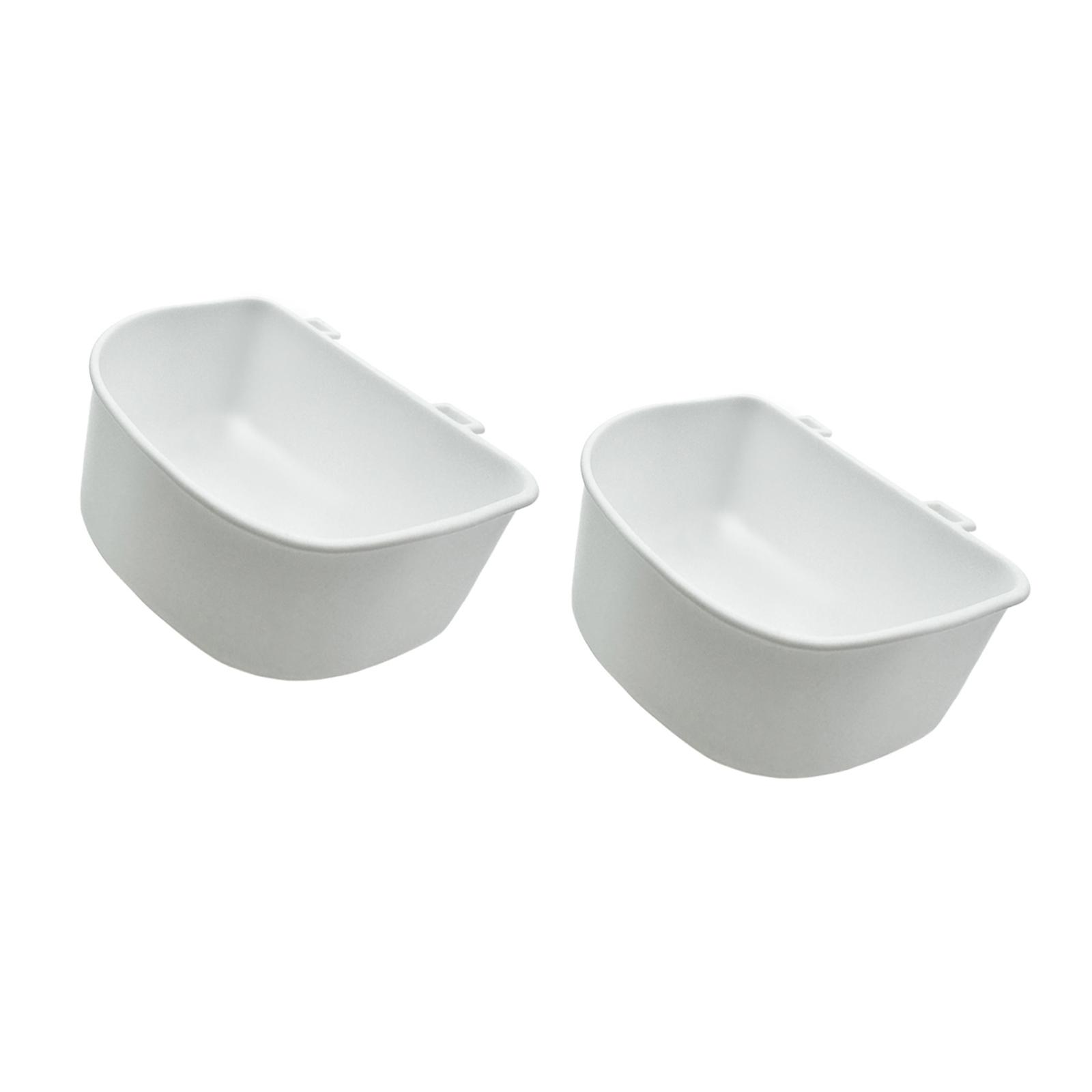 

2Pcs Pet Hanging Food Bowls Portable Practical Premium Accessory Durability Easy to Install Pet Cage Feeder for Cat Small Dogs білий