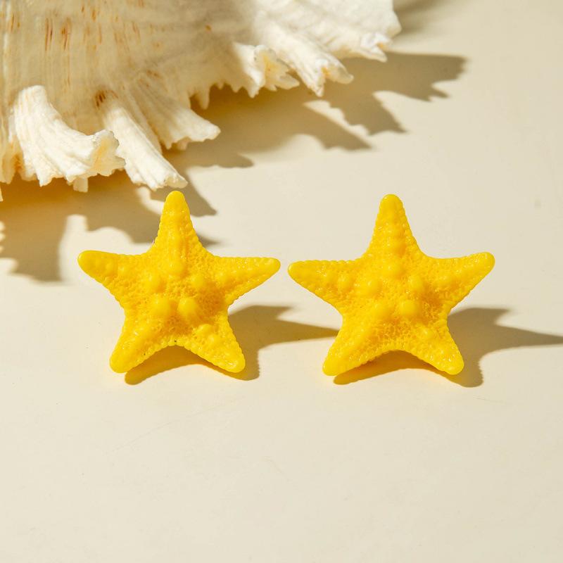 Holiday style starfish DIY resin earrings, fresh and sweet cream style stud earrings.