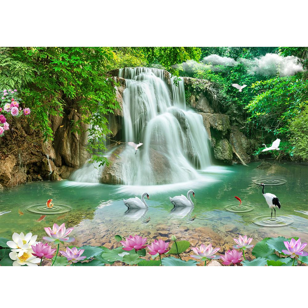 Tapet 3d Cascadă în Pădure Peisaj Natural Mural Cascadă Living Dormitor Mural Cascadă Decor Acasă