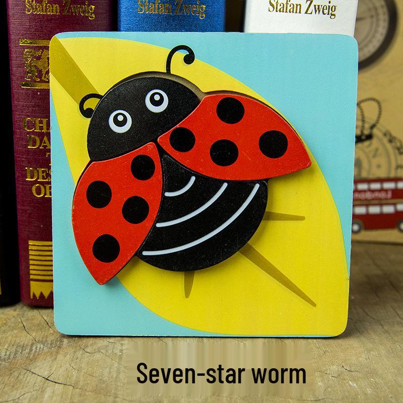 Animal 3D Wooden Jigsaw Puzzle Board for Toddlers (1-3 Years)