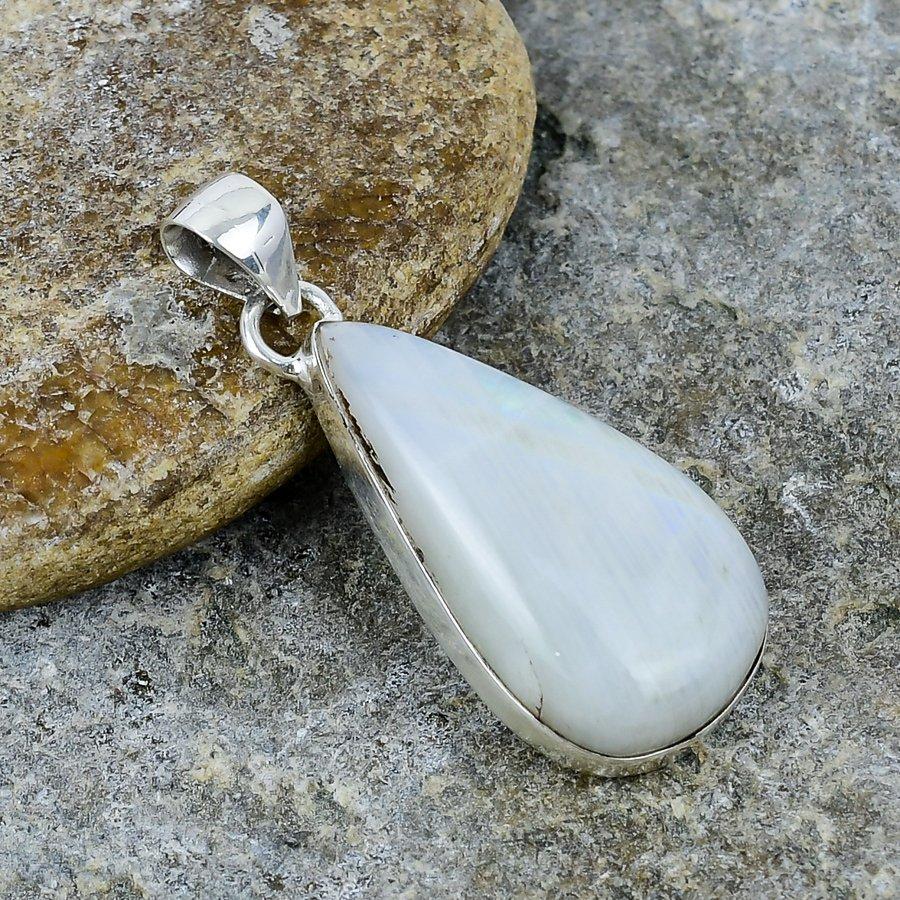 

Радужный лунный камень, драгоценный камень ручной работы, ювелирное изделие из стерлингового серебра 925 пробы, подарок для матери, серебро 925 пробы