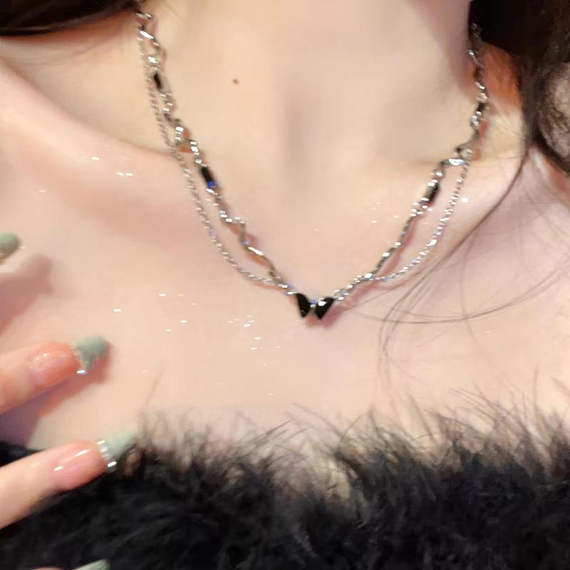 Clavicle Chain Light Luxury Premium Neck Chain Pendant Broken Silver