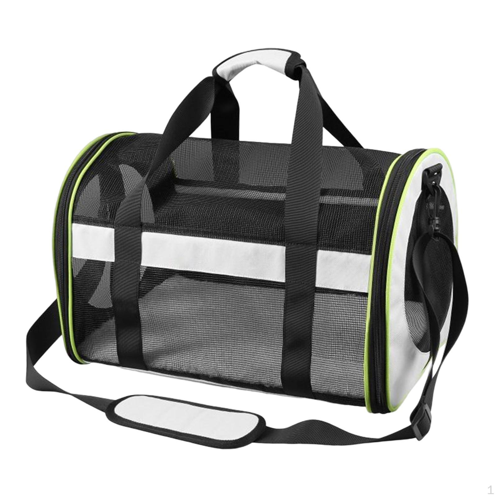 

Cat Carrier Small Dog Travel Bag with Shoulder Strap Measure 17.3x11x11inch Lightweight Stable Black Grey Mixed