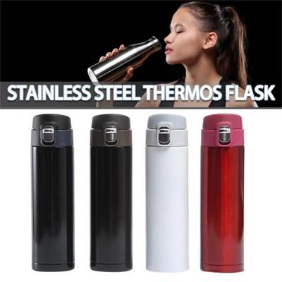 500ml Leak-proof Stainless Steel Pop-up Lid Thermos Cup Coffee Pure Milk Thermos Bottle