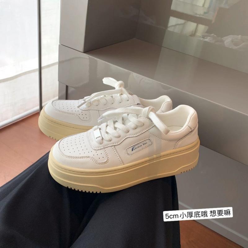 Little white shoes women's leather new versatile niche retro platform sports casual shoes board shoes women