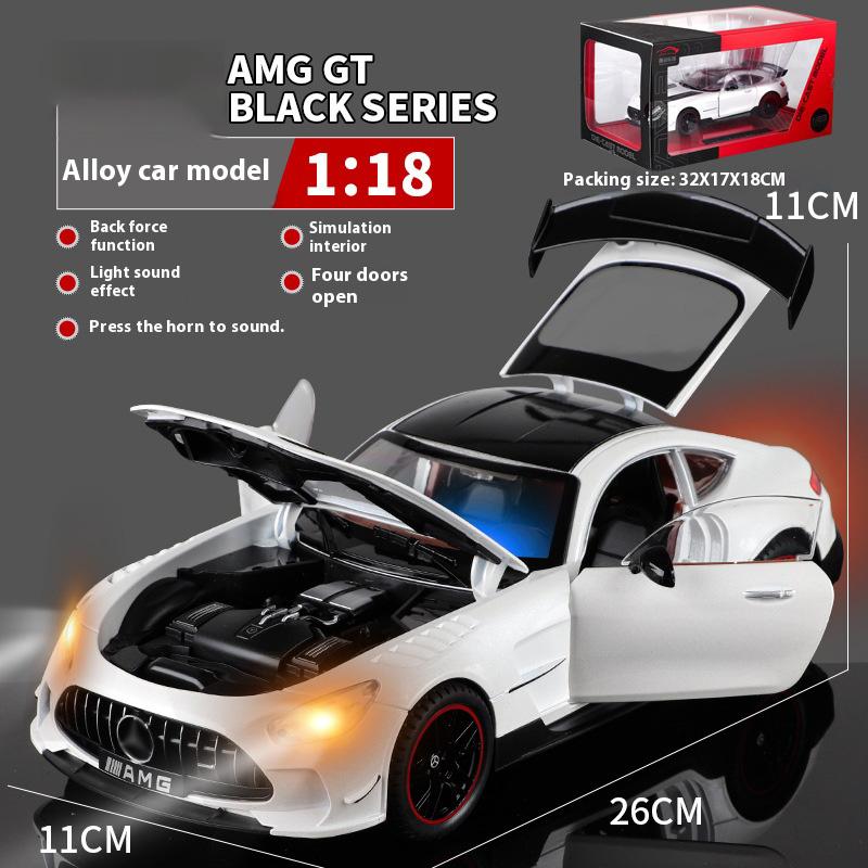 1/18 BENZ AMG cool sports car alloy model, cool sound and light, simulated interior, restore details, exquisite desktop ornaments