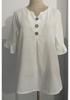 2026 Summer European & American Women's V-neck Cotton Linen Fashion Shirt