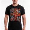 Union Jack Abstract Tshirt Summer Casual Cotton Tee Oversized Streetwear Tops Vintage Graphic Print Loose Fit Short Sleeve