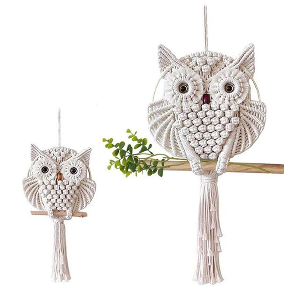 Handmade Macrame Owl Pendants Bohemian Home Decor Wall Art for Teen Girls Room Decor