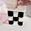 Keyboard Keychain Toy Portable Keyboard Stress Reliever Black White Keyboard Fidget Toy 9 Clicker Keychain for Stress Relief Portable Decompression