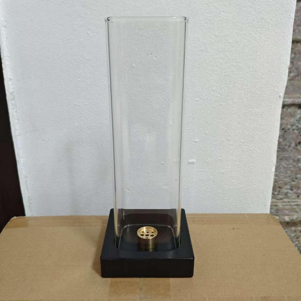 Flame Retardant Yoga Timer Incense Burner and Ash Catcher with Inverted Glass Bottle Design for Fitness Aromatherapy.