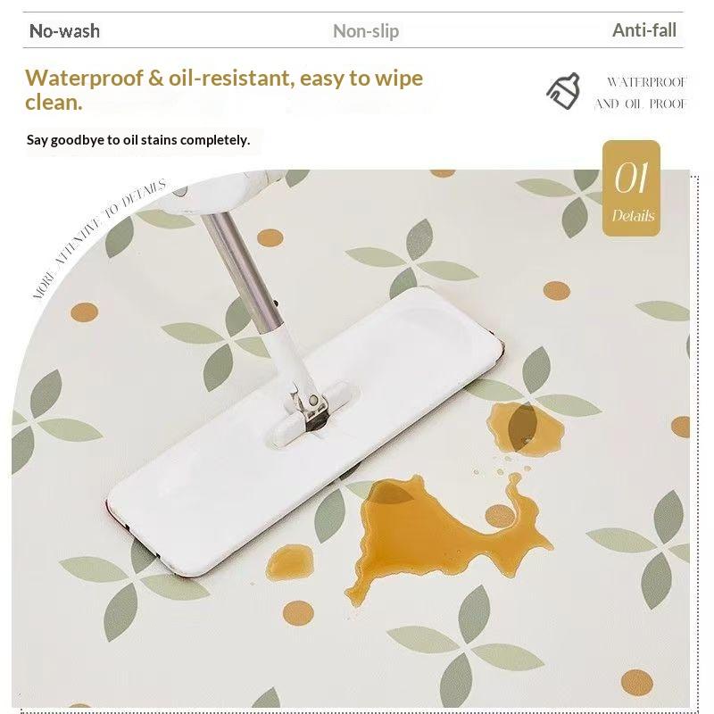 Carpet for Kitchen Waterproof Floor Mat Pvc Leather Long Non-slip Foot Mats Minimalist Home Decoration Balcony Rug Alfombra