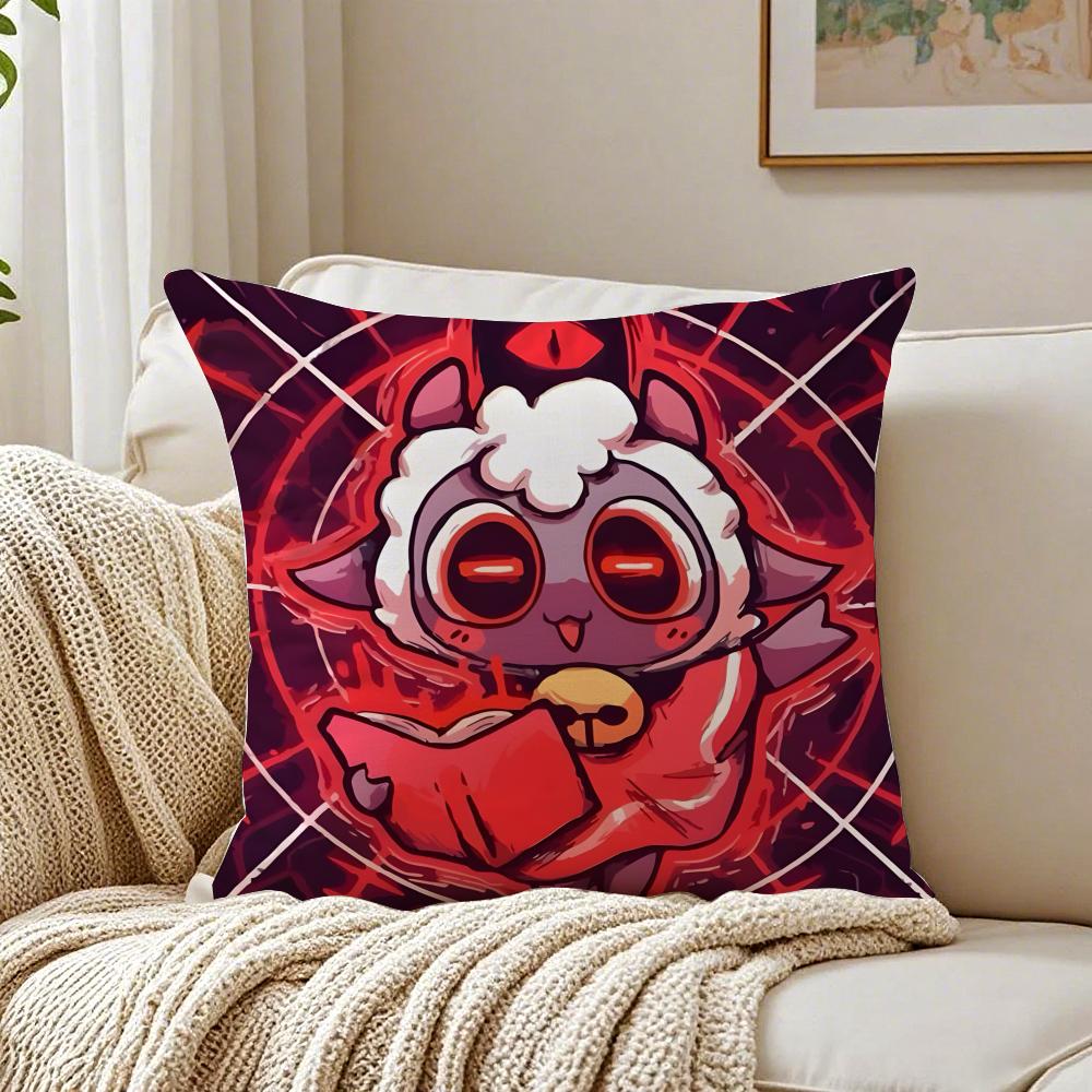 Cute Dark Indie Game CCult Of The Lamb Cushion Cover Pillowcase Antidustmite living Room Sofa Decor Cushion Room