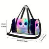 Bolsa de equipaje grande con estampado de gato lindo para niño/niña Mejor regalo Dibujos animados 2D Bolsas de viaje al aire libre Bolsa de fitness para niños