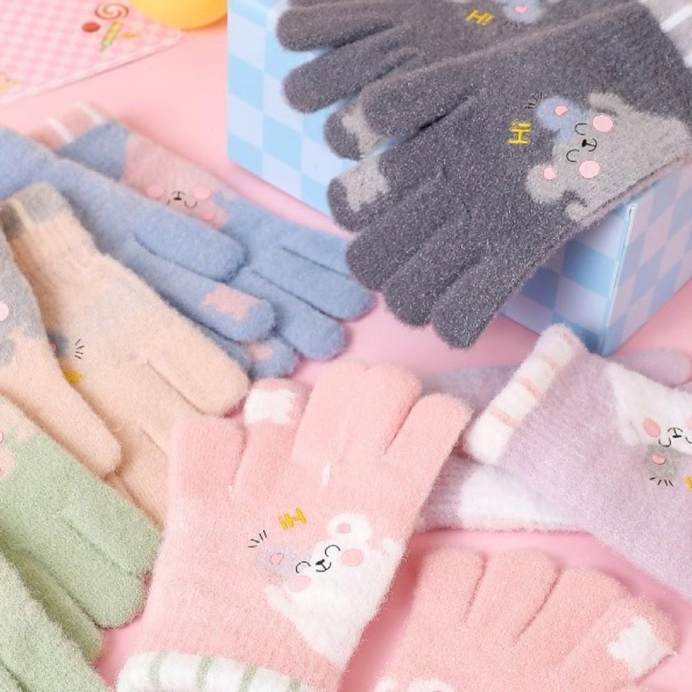 Ciepłe Rękawiczki Dziecięce Wodoodporne Rękawice Niemowlęce Urocze Rękawiczki Dzianinowe Na Zewnątrz