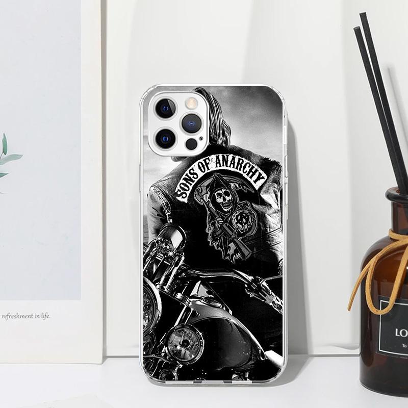 Sons Of Anarchy Black Phone Case For Iphone 17 Air 16 15 Plus 16E 14 Pro Max 13 Mini 12 11 7 8 SE Fundas Soft Back Cover 17 Air