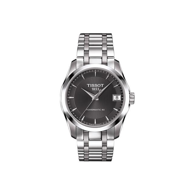 TISSOT Women s Kutu Collection Watch T035.207.11.061.00 Black Dial Silver Strap